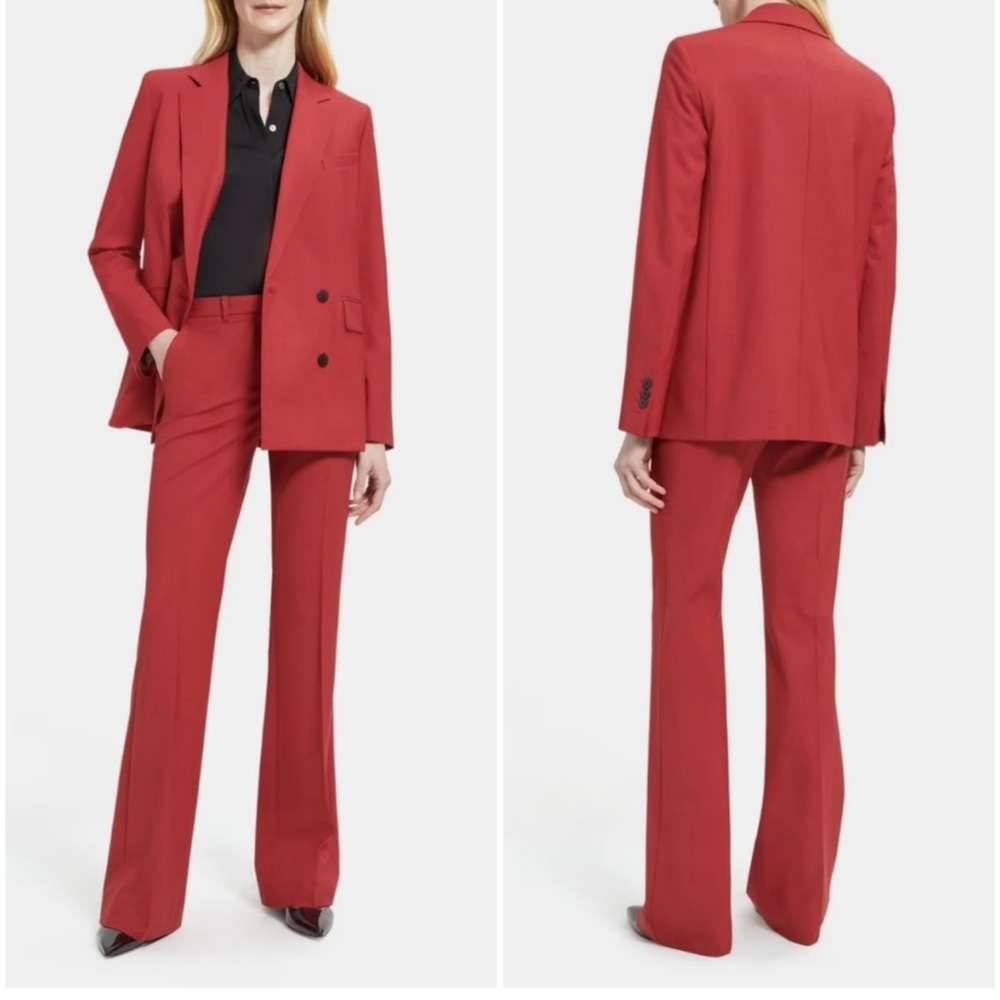COPY - THEORY Crimson Melange Wool Double Breasted Suit Size 4 will sell separa…